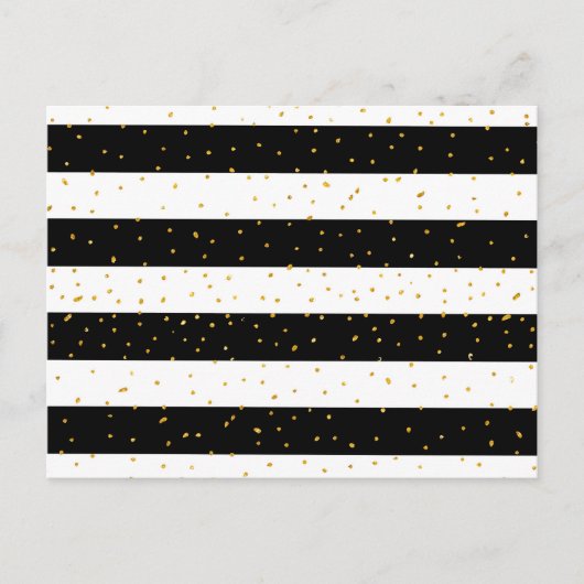 Zwart wit goudhoudende neusvlekken met polka-stipp briefkaart (Voorkant)