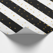 Zwart wit goudhoudende neusvlekken met polka-stipp cadeaupapier (Hoek)