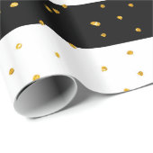 Zwart wit goudhoudende neusvlekken met polka-stipp cadeaupapier (Rol Hoek)