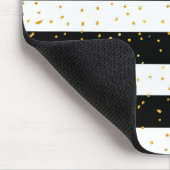 Zwart wit goudhoudende neusvlekken met polka-stipp muismat (Hoek)