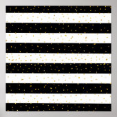 Zwart wit goudhoudende neusvlekken met polka-stipp poster (Voorkant)