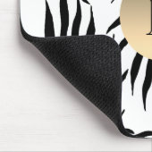 Zwart wit goudmonogram, tropische palmboom muismat (Hoek)