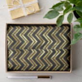 Zwart-wit goudzigzag Chevron Geometric Pattern Tissuepapier (Geschenk)