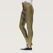 Zwart wit & goudzwart, modern Abstract Leggings (Links)
