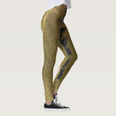 Zwart wit & goudzwart, modern Abstract Leggings (Rechts)