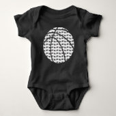 Zwart-wit Gradient Basketbal Baby Bodysuit (Voorkant)