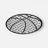 Zwart-wit Gradient Basketbal Papier Borden Papieren Bordje (Gekanteld)