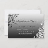 Zwart-wit Gradiënt Bruiloft RSVP-kaart RSVP Kaartje (Voorkant)