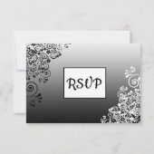 Zwart-wit Gradiënt Bruiloft RSVP-kaart RSVP Kaartje (Achterkant)