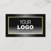 Zwart Wit Gradient Champagne Lijst en Logo Visitekaartje (Voorkant)