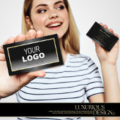 Zwart Wit Gradient Champagne Lijst en Logo Visitekaartje