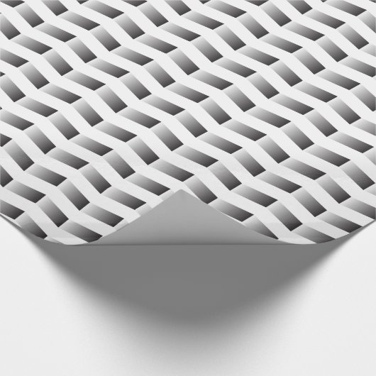 Zwart-wit Gradient Chevron Wrapping Paper Cadeaupapier (Hoek)