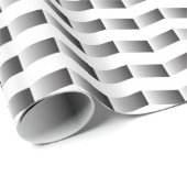 Zwart-wit Gradient Chevron Wrapping Paper Cadeaupapier (Rol Hoek)