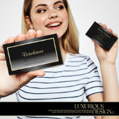 Zwart-wit Gradient met Champagne Lijst Chic Visitekaartje