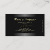 Zwart-wit Gradient met Champagne Lijst Chic Visitekaartje (Achterkant)