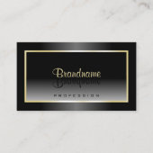 Zwart-wit Gradient met Champagne Lijst Chic Visitekaartje (Voorkant)