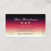 Zwart wit gradiënt Ruitdiamanten monogram Visitekaartje (Achterkant)