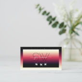 Zwart wit gradiënt Ruitdiamanten monogram Visitekaartje (Staand voorkant)