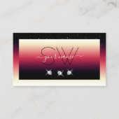 Zwart wit gradiënt Ruitdiamanten monogram Visitekaartje (Voorkant)