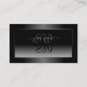 Zwart-wit Gradient Shimmery Lijst Initialen Visitekaartje (Voorkant)