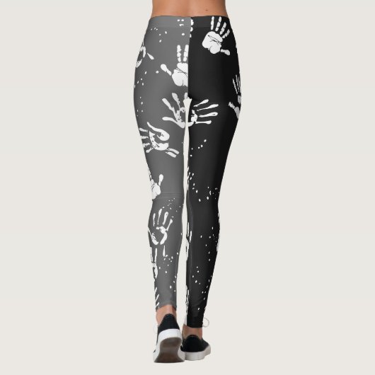 Zwart Wit Gradient Yoga Leggings (Achterkant)