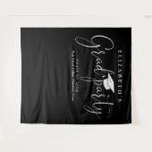 Zwart-wit Graduation Party Foto achtergrond Wandkleed (Voorkant (horizontaal))