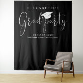 Zwart-wit Graduation Party Foto achtergrond Wandkleed (In situ)