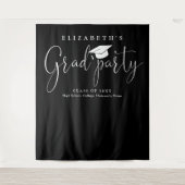Zwart-wit Graduation Party Foto achtergrond Wandkleed (Voorkant)