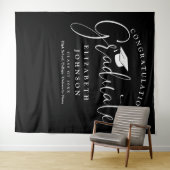 Zwart-wit Graduation Party Foto achtergrond Wandkleed (In Situ (horizontaal))