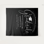 Zwart-wit Graduation Party Foto achtergrond Wandkleed (Voorkant (horizontaal))