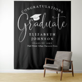 Zwart-wit Graduation Party Foto achtergrond Wandkleed (In situ)