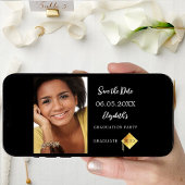 Zwart wit Graduation Party Save The Date