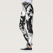 Zwart-wit graffiti leggings (Links)