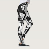 Zwart-wit graffiti leggings (Rechts)