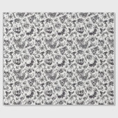 Zwart-wit graffiti stijl schedels Halloween Cadeaupapier (Vlak)