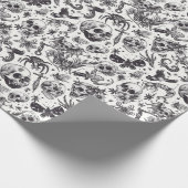 Zwart-wit graffiti stijl schedels Halloween Cadeaupapier (Hoek)