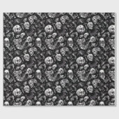 Zwart-wit graffiti stijl schedels Halloween Cadeaupapier (Vlak)