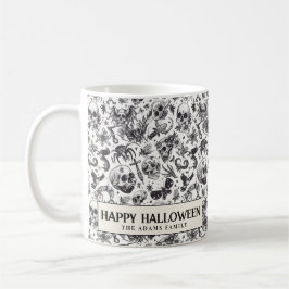 Zwart-wit graffiti stijl schedels Halloween Koffiemok