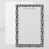 Zwart-wit grafisch Grieks sleutelpatroon Briefpapier (Voorkant / Achterkant)