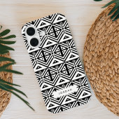 Zwart-wit grafisch stampatroon Case-Mate iPhone case