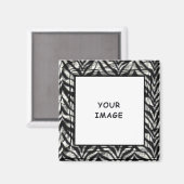 Zwart-wit grafisch zebra fotolijstje magneet (Voorkant / Achterkant)