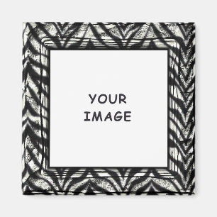 Zwart-wit grafisch zebra fotolijstje magneet