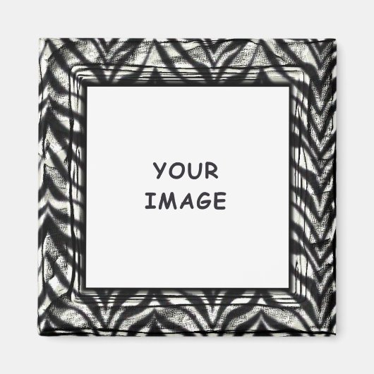 Zwart-wit grafisch zebra fotolijstje magneet (Voorkant)