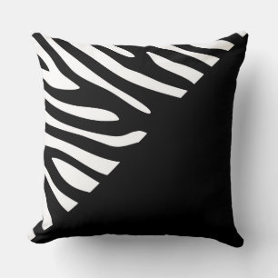 Zwart-wit, grafisch Zebra - half patroon Kussen