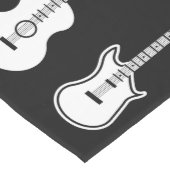 Zwart-wit grafische gitaren medium tafelloper (Hoek)
