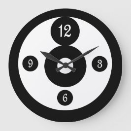 Zwart-wit grafische kunstcirkels Muurklok Grote Klok