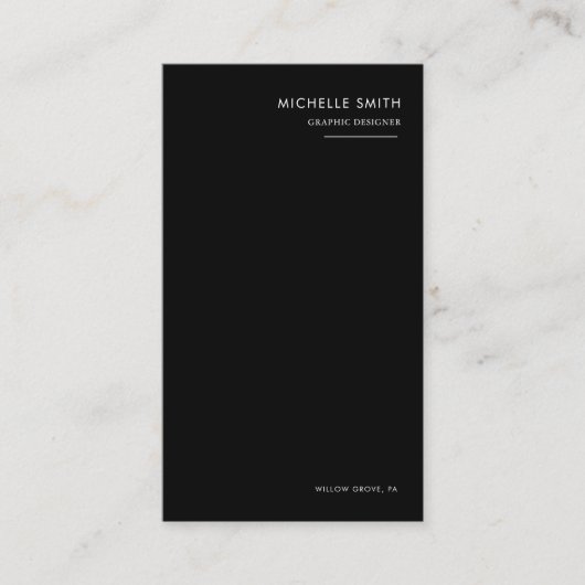 Zwart-wit grafische ontwerper Verticale QR-code Visitekaartje (Voorkant)