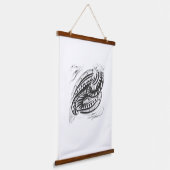 Zwart Wit Grafische Wandkunst voor Interieur Hangend Wandkleed (Gebogen)