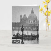 Zwart Wit Grand Canal Venetië Italië Reizen Kaart (Gele Bloem)