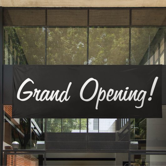Zwart-wit Grand Opening Promotiebedrijf Spandoek